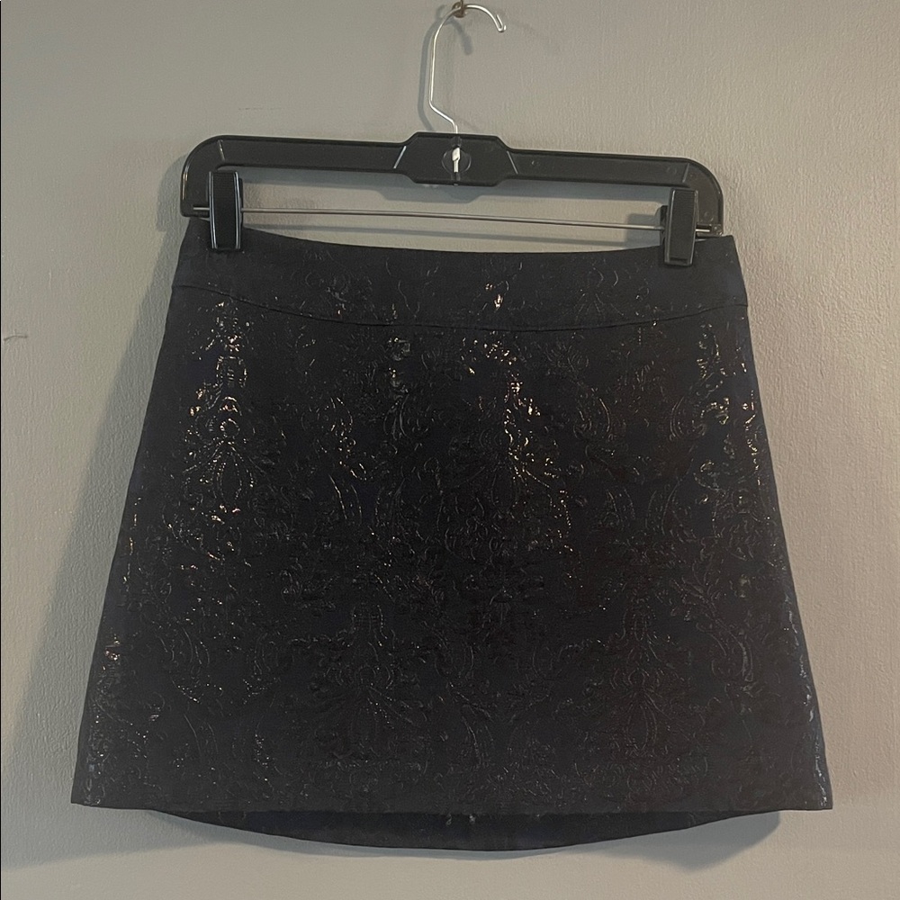 Abercrombie & Fitch Dark Blue Black Jacquard‎ A-Line Mini Skirt ~ Size 2